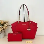 Michael Kors Purse & wallet jet set travel large chain tote shoulder bag red MK