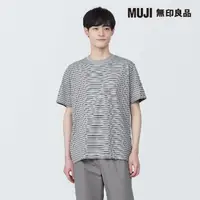 在飛比找momo購物網優惠-【MUJI 無印良品】男棉混天竺橫紋圓領短袖T恤(共7色)