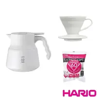 在飛比找PChome24h購物優惠-【HARIO】V60不鏽鋼保溫咖啡壺白色PLUS+V60磁石