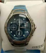 Seiko Blue Dial 42MM ALARM CHRONO Men's Watch SNA065
