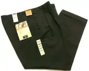 Mens DOCKERS Khaki Pants 42x30 Classic Fit Pleated Dark Charcoal Gray, NEW