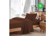 Single Size Chocolate Color Poly Cotton Fitted Sheet Flat Sheet Pillowcase Sheet Set