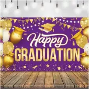 2024 Grad Celebration Extravaganza - Purple & Gold XL Banner: Happy Graduation P