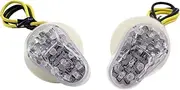 Turn Signal Indicator 2Pcs Motorcycle Turn Signal Light DC 12V Waterproof Motorbike Indicator Blinker Flasher Rear Lamp(White)