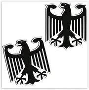 Pack of 2 Vinyl Sticker Car Sticker Germany German Coat of Arms Flag Sew-On German Eagle Stickers Car Motorcycle Bicycle Helmet Window Tuning B 181