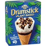 Peters Drumstick Plant Based Classic Vanilla Cones 4 pack