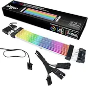 airgoo Addressable RGB ATX Strimer S2, ARGB PSU Extension Cable, Include ATX 24-pin 18AWG Wires, for AG-DRGB16 SignalRGB Controller (Not Included)