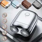 Voalsz Mini Electric Shaver,Waterproof Razor Portable Mini Electric Men's Shaver