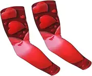 [FHEDVBN] Hearts Love Arm Sleeves Compression Arm Covers for Men Women Outdoor Sun Sleeves Cooling Sports Sleeve, Black