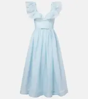 [Zimmermann] Zimmermann Dawning linen and silk midi dress AU 6 green