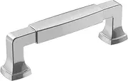 [Amerock] Cabinet Pull | Polished Chrome | 3-3/4 inch (96 mm) Center-to-Center | Stature | 1 Pack | Drawer Pull | Cabinet Handle | Cabinet Hardware
