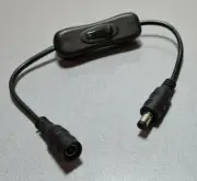DC Power Switch 5.5 x 2.1mm Male Plug to Female Socket Adapter