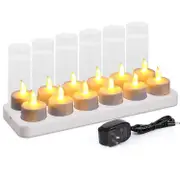 Rechargeable Candles Tealights 12pcs/set for Decoration Parties, Weddings, Bar, Family, Dinner