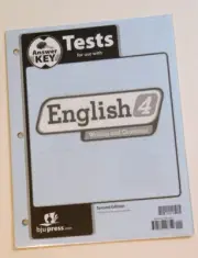 BJU Press English 4Test Answer Key (2nd Edition)