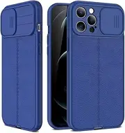 Leather Shockproof Phone Case for iPhone 13 11 12 14 Pro Max XR XS Max 7 8 14 Plus Camera Camera Lens Protection Soft Back Cover,Blue,for iPhone 11 ProMax