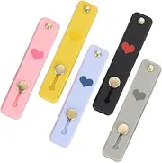TEHAUX 5Pcs Silicone Phone Grip Holders Comfortable Finger Straps for All Mobile Phone Cases Easy Installation Creative Design for Secure Holding and Usage