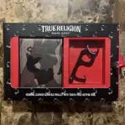 True Religion TR501380 Slimfold leather Wallet w/Touch Free KeyFob Tool Gift Set