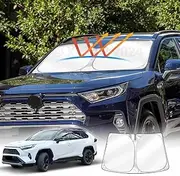 X-Car WindScreen Sun Shade Compatible with Toyota RAV4 2019-2024 Wind Shield Wind Screen Visor Foldable