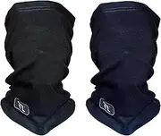 [Generic] Pack of 2 Fire-Resistant Neck Gaiters – Black & Navy Blue | FR Flame-Retardant Face & Neck Cover for Men & Women | Safety Workwear Balaclava for Welding, Construction, Industrial Use