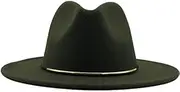 [Generic] Wool Women Outback Fedora Hat for Winter Autumn Elegant Lady Floppy Cloche Wide Brim Jazz Caps