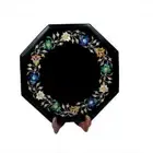 12" Octagon black marble Coffee Table Top Unique Design Inlay center side Table