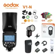 AU Godox V1-N 2.4G TTL Round Head Speedlite+AK-R1 Flash Accessories Kit F Nikon