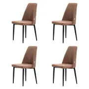 Familand Dinging Chairs Set of 4 Padded Seat Kitchen Living Room Chair Linen in Brown