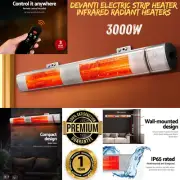 Devanti Electric Strip Heater Infrared Radiant Heaters 3000W Slim Rapid Heat-Up