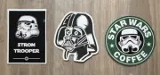 STAR WARS STICKERS DECALS x3 STORM TROOPER STAR WARS COFFEE & DARTH VADER RARE