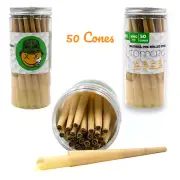 Pre-Rolled King Size Paper Cones - 50 Pack -Tomato Natural Vegan Non GMO