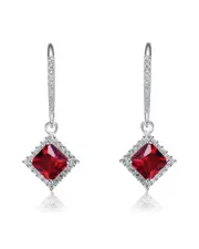 Genevive Silver CZ Dangle Earrings