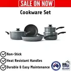 5 Piece Cookware Set Non-stick Frypan Casserole Saucepan Pot Fry Pan Cooking Lid