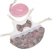 JUMPLAWN 1Set Creative Rabbit Lace Dress Costume for Small Pets with Leash Adorable Bunny Clothing for Photos Outdoor Walks and Holidays Fit for Kittens and Dwarf Rabbits