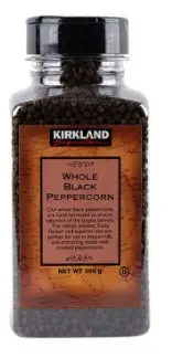 2 x Kirkland Signature Whole Black Peppercorns 399g