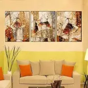 MADE4U [ 3 Pieces Split Series Dance Girl ] [ 20" x 3 ] [ Wood Framed ] Paint By Numbers Kit with Brushes and Paints ( Dance Girl 1 ) YCGP20