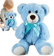 Stuffed Bear Plush, Adorable Stuffed Bear Throw Pillow, Soft Plush Animal Cuddly Doll for Home Bedroom Nursery Living Room Study Shelf