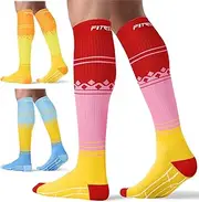 [FITRELL] 3 Pairs Compression Socks for Women and Men 20-30mmHg-Circulation Support Socks
