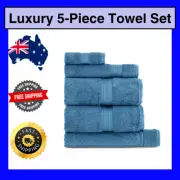 Sheraton Luxury Egyptian Cotton 5-Piece Towel Set Coast Bathroom Home Absorbent