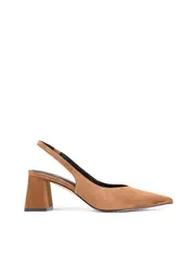 Yankee Slingback Block Heel - Tobacco Brown Suede