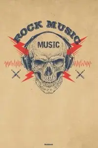 在飛比找博客來優惠-Rock Music Notebook: Skull wit