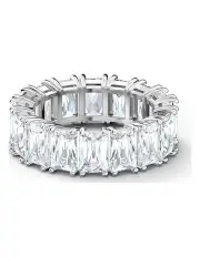 [Swarovski] Matrix Vittore Ring Rectangular Cut Rhodium Plated in White