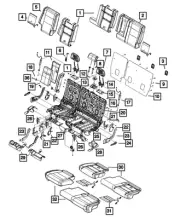 Genuine Mopar Second Row Headrest Center 1UP79HL1AB
