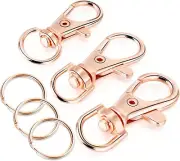 YHYZ Keychain Rings Clips (60pcs, Rose Gold), Swivel Snap Hooks Lobster Clasps