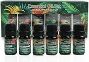 Organic Aromatic World Pure Essential Oil, Natural Candle Making Scent, Aromatherapy Diffuser for Relaxation, 6pc Diffuser Oil - Eucalyptus, Peppermint, Tea Tree, Lavender, Lemongrass, Orange (10mL)