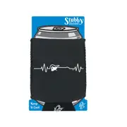 Electric Guitar Pulse - Funny Novelty Stubby Holder With Base