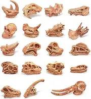 WETEPUXI 19 PCS Mini Mammal Skull Set Realistic Dinosaur Bones Prehistoric Animals Head Skeleton Playsets Ancient Daeodon Mastodon Collection Figures Models