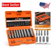 Compact 11-Piece Bolt Extractor Kit with Toolbox - Perfect for Tight Spaces