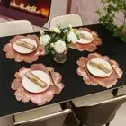 Non-slip Gilded Table Mat Lotus Cup Coasters Dining Place Mats For Party