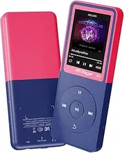 Bluetooth Mp3 Player, Classic Portable Mp3 Players for Kids,HiFi Music Player with Bluetooth,Video Play,FM Radio,Recording,E-Book,Alarm Clock,Mp3 Play up to 50 Hours with SD Card Slot Pink 16GB