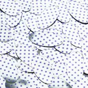 Oval Sequin 1.5" Purple Polka Dot on Silver Metallic